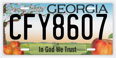 GA license plate CFY8607