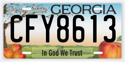 GA license plate CFY8613