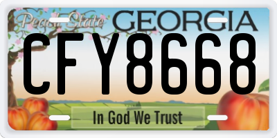GA license plate CFY8668