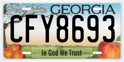 GA license plate CFY8693