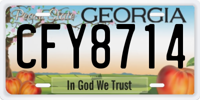 GA license plate CFY8714