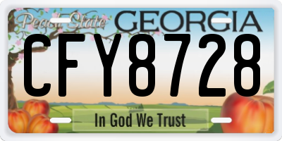 GA license plate CFY8728