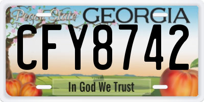 GA license plate CFY8742