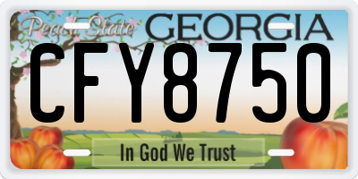 GA license plate CFY8750