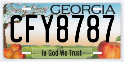 GA license plate CFY8787