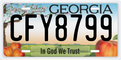GA license plate CFY8799