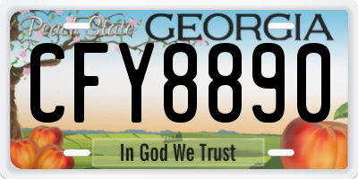 GA license plate CFY8890