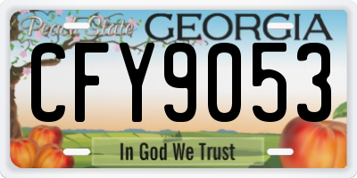 GA license plate CFY9053