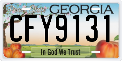 GA license plate CFY9131