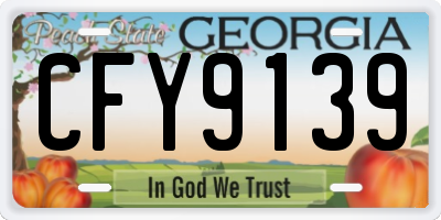 GA license plate CFY9139