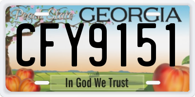 GA license plate CFY9151