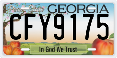 GA license plate CFY9175