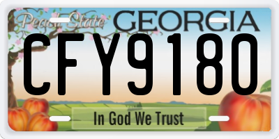 GA license plate CFY9180