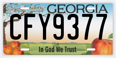 GA license plate CFY9377