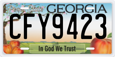 GA license plate CFY9423