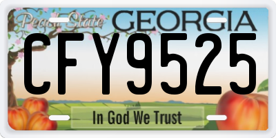 GA license plate CFY9525