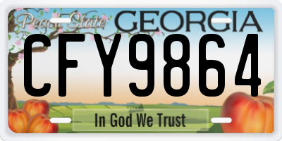 GA license plate CFY9864