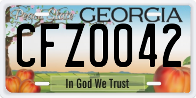 GA license plate CFZ0042