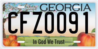 GA license plate CFZ0091
