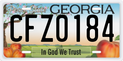 GA license plate CFZ0184