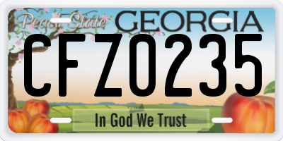 GA license plate CFZ0235
