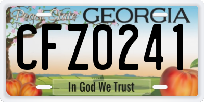 GA license plate CFZ0241