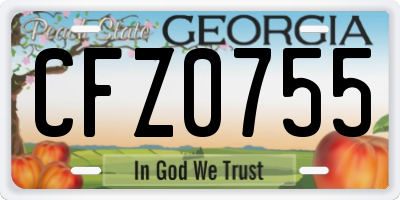 GA license plate CFZ0755
