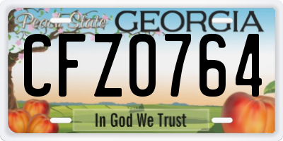 GA license plate CFZ0764