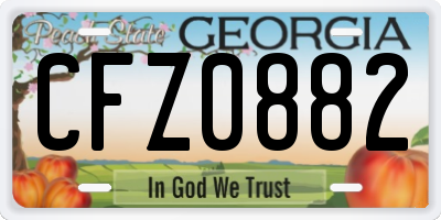 GA license plate CFZ0882