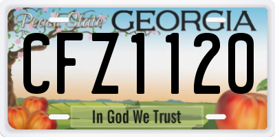 GA license plate CFZ1120