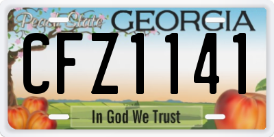 GA license plate CFZ1141