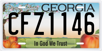 GA license plate CFZ1146