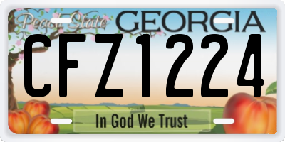 GA license plate CFZ1224