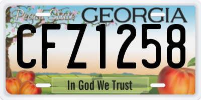 GA license plate CFZ1258