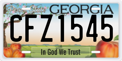 GA license plate CFZ1545