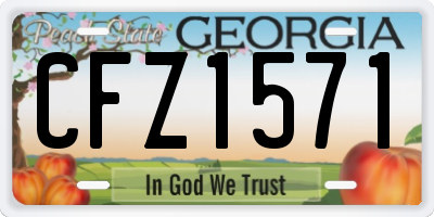 GA license plate CFZ1571