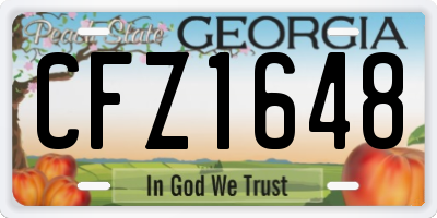 GA license plate CFZ1648