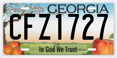 GA license plate CFZ1727