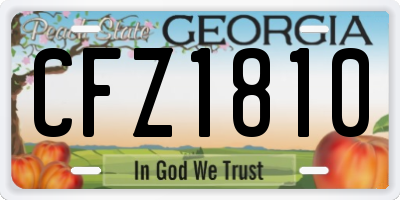 GA license plate CFZ1810