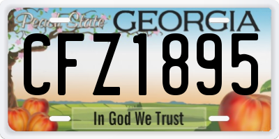 GA license plate CFZ1895