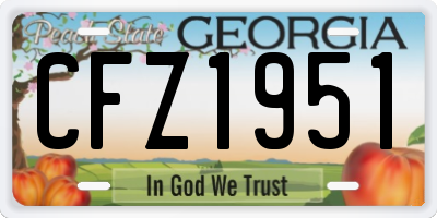 GA license plate CFZ1951