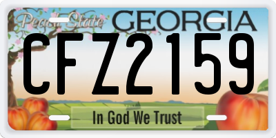 GA license plate CFZ2159