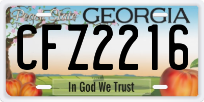 GA license plate CFZ2216
