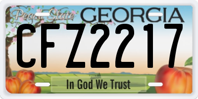 GA license plate CFZ2217