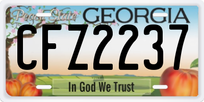 GA license plate CFZ2237