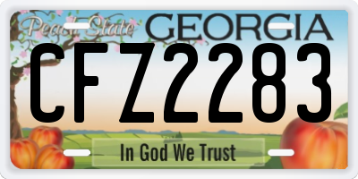 GA license plate CFZ2283