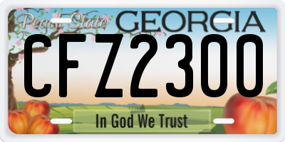 GA license plate CFZ2300