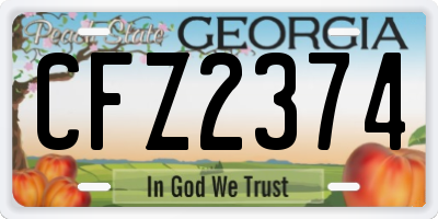 GA license plate CFZ2374