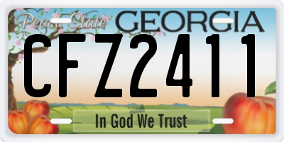 GA license plate CFZ2411