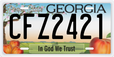 GA license plate CFZ2421